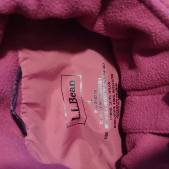 LL Bean sz L thinsulate quilted vest cranberry - Picture 2 of 3